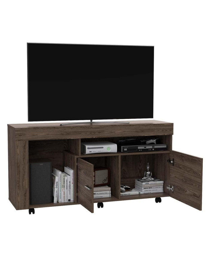 Mesa Para Tv Luk, Chocolate, con Espacio Para Televisor de Hasta 60 Pulgadas
