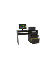 Escritorio Venus, Wengue, con Dos Cajones Multiusos y Un Cajón Archivador Adicional