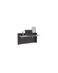 Escritorio Colgante Frello, Plata Oscuro y Blanco, con Espacio Para Artículos de Estudio