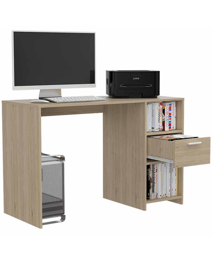 Escritorio Malasia, Beige, con Un Cajón Archivador