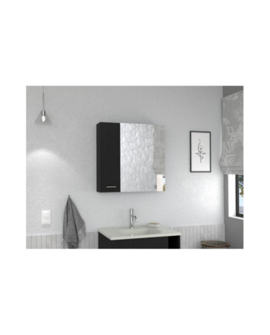 Gabinete de Baño Apolis, Wengue, con Puerta Espejo y Dos Entrepaños Para Ubicar Múltiples Objetos