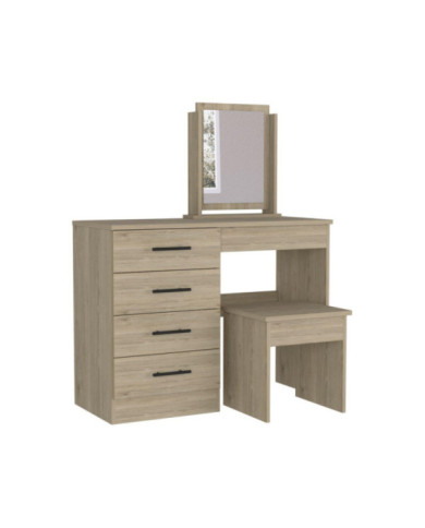 Mueble Tocador Wesley, Beige y Blanco, Espacio Para Ubicar Maquillaje