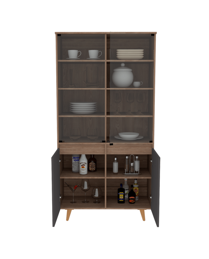 Vitrina Nashira, Miel y Plata Oscuro, Amplios Espacios de Almacenamiento