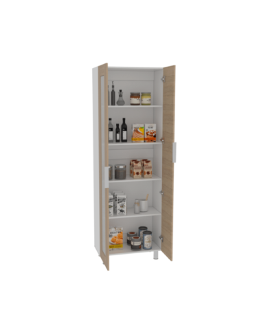 Alacena Diamante, Blanco y Beige, Amplios Espacios Para Guardar Alimentos y Electrodomésticos