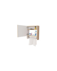 Gabinete de Baño Aqua, Beige y Blanco, Incluye Espejo