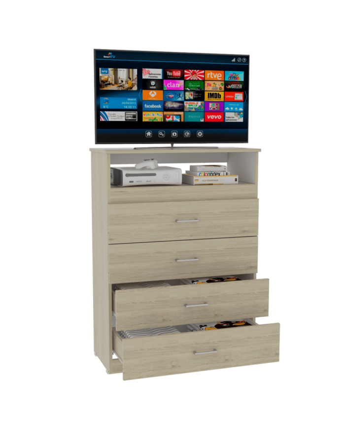 Organizador Barlovento, Beige y Blanco, con Cuatro Cajones Organizadores