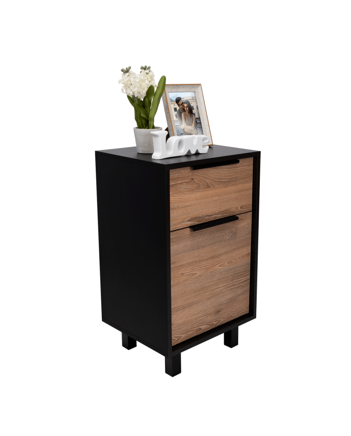 Organizador Wesley, Wengue y Miel, con Una Puerta y Un Cajón Organizador