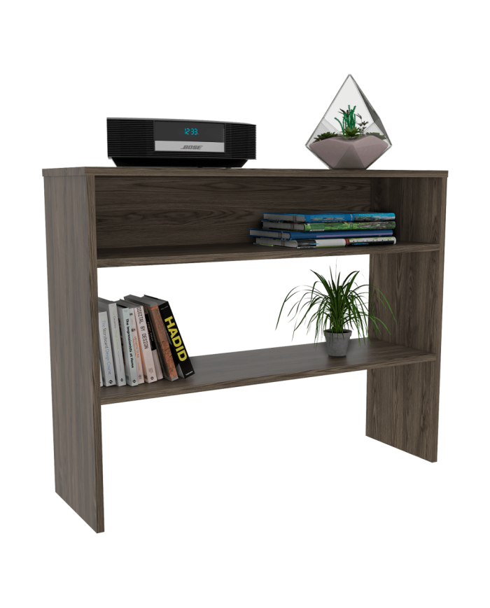 Mesa Auxiliar Ascher, Chocolate, con Dos Entrepaños