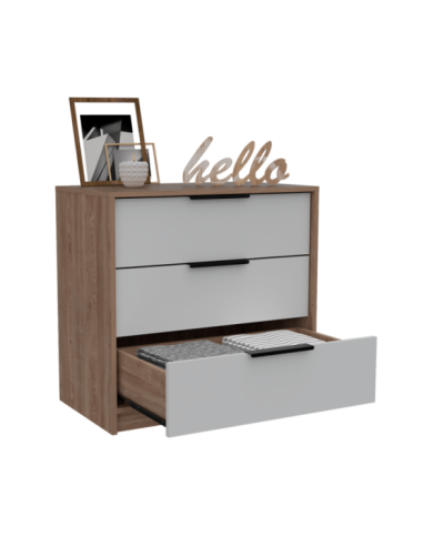 Organizador Wesley, Miel y Blanco, con Tres Cajones