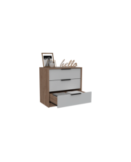 Organizador Wesley, Miel y Blanco, con Tres Cajones