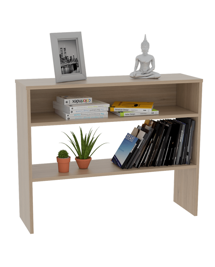 Mesa Auxiliar Ascher, Beige, con Dos Entrepaños