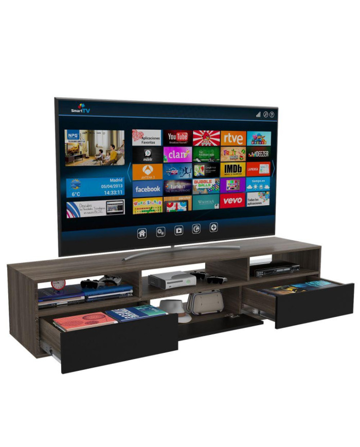 Mesa Para Tv Tonny, Avellana y Wengue, Para Televisor de 50 Pulgadas