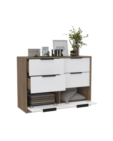 Organizador Wesley, Miel y Blanco, con 4 Cajones