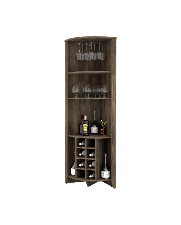 Bar Esquinero Sarume, Nogal, con Amplio Espacio de Almacenamiento y Porta Copas