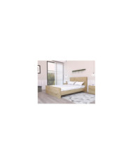 Base Cama Doble Felix, Café Claro, Incluye Tendido de Tablas