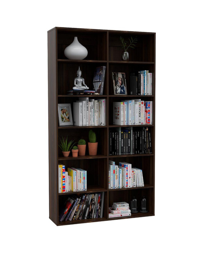 Biblioteca Taira, Caoba, con Amplio Espacio de Almacenamiento