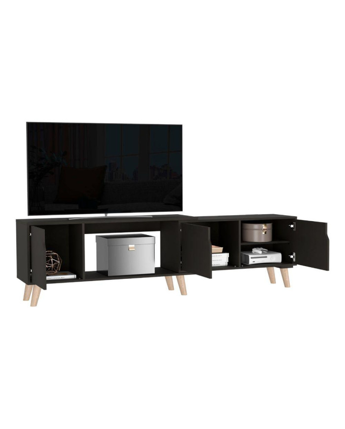Mesa Para Tv Nordy, Wengue, con Espacio Para Tv de Hasta 50 Pulgadas Hc