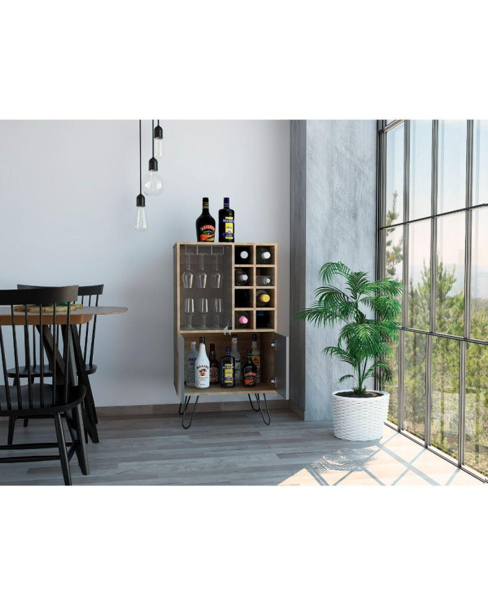 Bar Lara, Miel y Plata Oscuro, con Dos Puertas y Amplio Espacio Para Almacenamiento