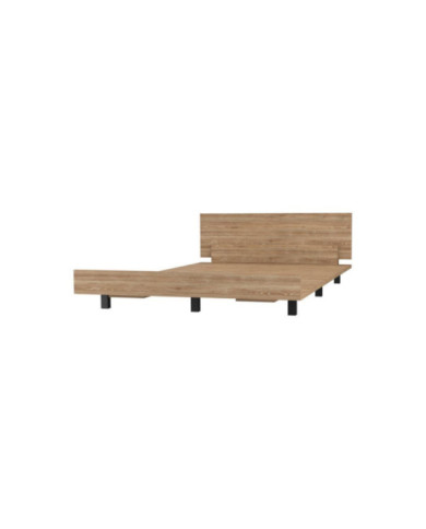 Cama Semi Doble Wesley, Miel, con Patas Metálicas