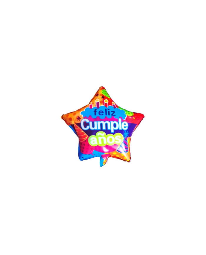 Globo M18" Estrella Feliz Cumpleaños 2