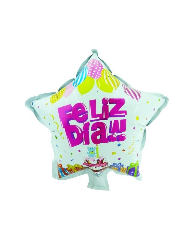 Globo M18" Estrella Feliz Día 1
