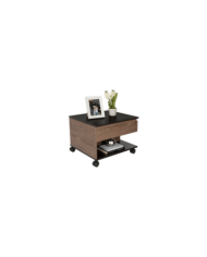 Mesa de Centro Salento, Chocolate y Wengue, con Un Cajón Interno Multiusos