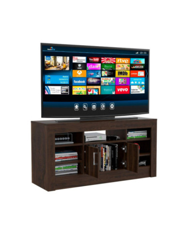 Mesa Para Tv Turizo, Caoba, con Dos Puertas y Espacio de Almacenamiento