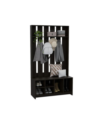 Mueble Auxiliar Zapatero, Wengue, Ideal Para Ubicar Bolsos Entre Otros