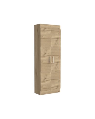 Alacena Barlovento, Café Claro y Blanco, Cuenta con Cinco Entrepaños y Dos Puertas Batientes