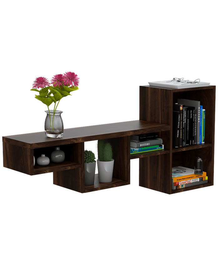 Repisa Frello, Caoba, de Cinco Espacios Para Ubicar Objetos