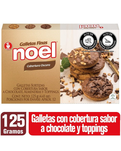Noel surtidas recubiertas chocolate oscuro x 125g