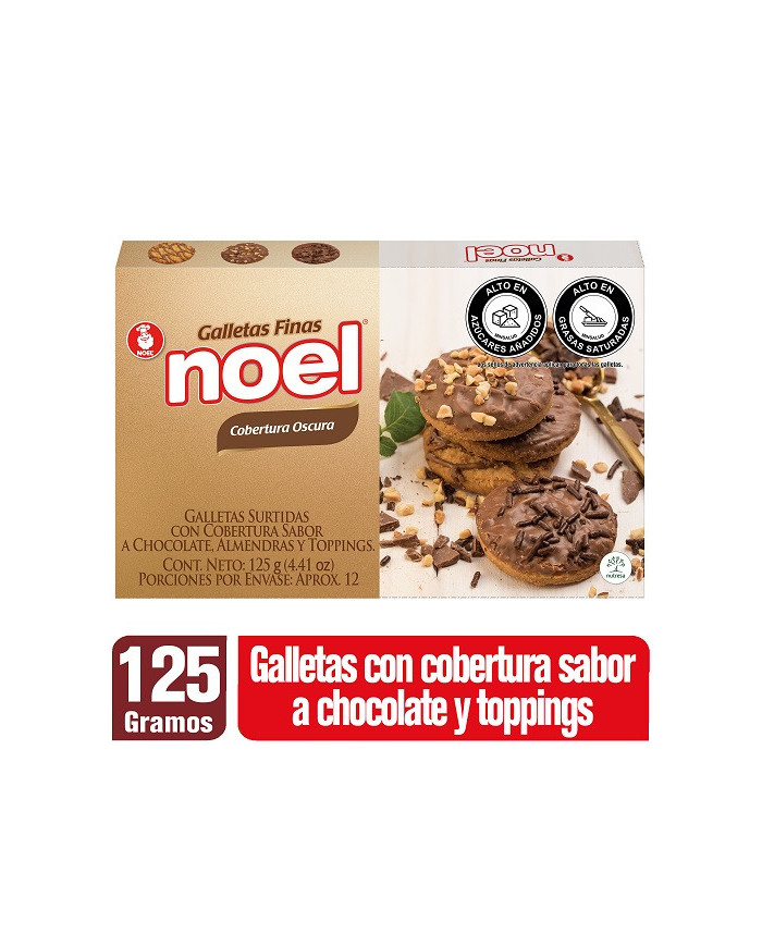 Noel surtidas recubiertas chocolate oscuro x 125g