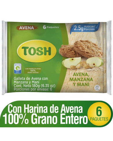 Gta. TOSH Avena Manzana Mani Bs. x6 180g