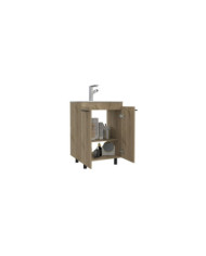 Mueble Lavamanos Anney, Café Claro, con Dos Puertas y Un Entrepaño 60 Incluye Lavamanos