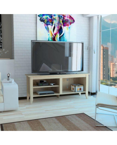 Mesa Para Tv Sarume, Beige, con Variedad de Entrepaños