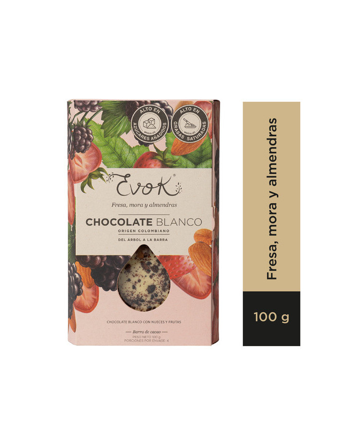 Choc Barra V Blanca Almendra, Mora, Fresa 100G