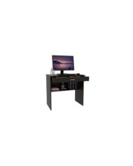 Escritorio Taira, Wengue, con Un Amplio Cajón Deslizable y Espacio Para Artículos de Estudio