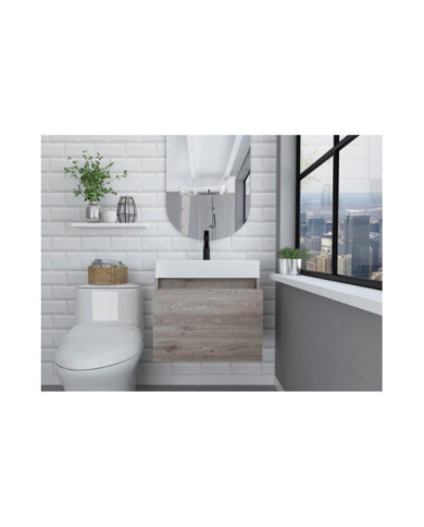 Mueble Lavamanos Fussion, Humo, con Amplio Espacio Para Almacenar