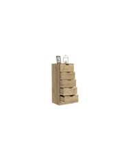 Organizador Brasilia, Café Claro y Blanco Duqueza, con cinco cajones multiusos deslizables.