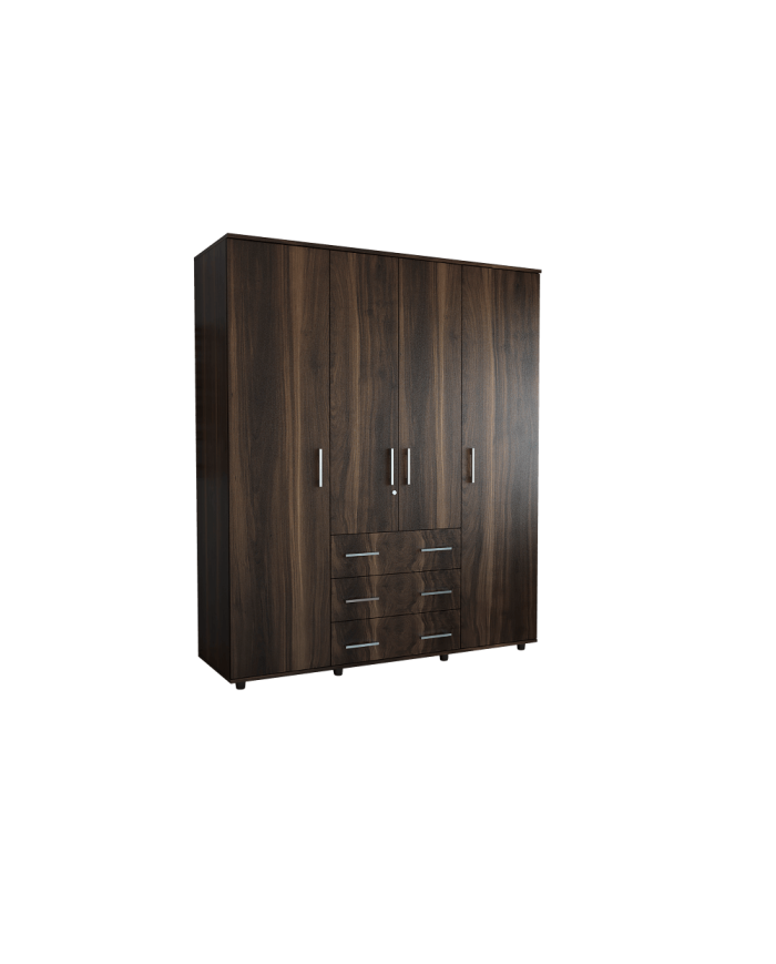 Closet Viserys, Caoba, con cuatro tubos cromados