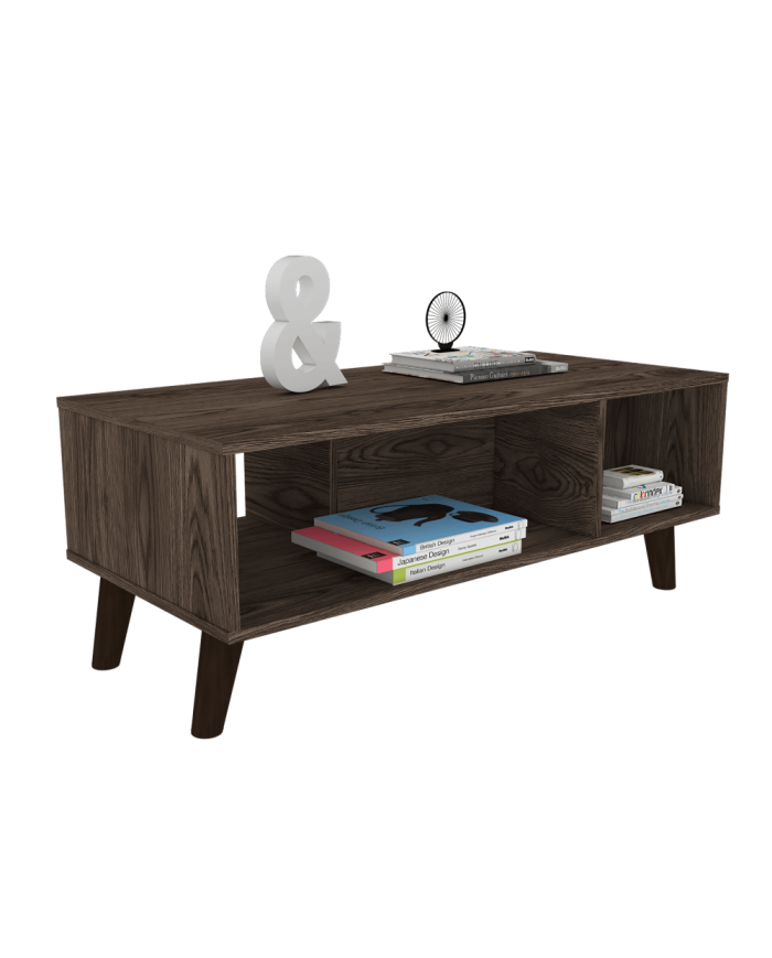 Mesa de Centro Targeryen, Chocolate, con amplios espacios para ubicar objetos