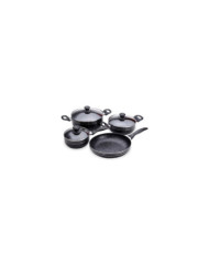 Bateria 7 Pzas Alum 1,8Mm Negra Interior Antiadherente Stone