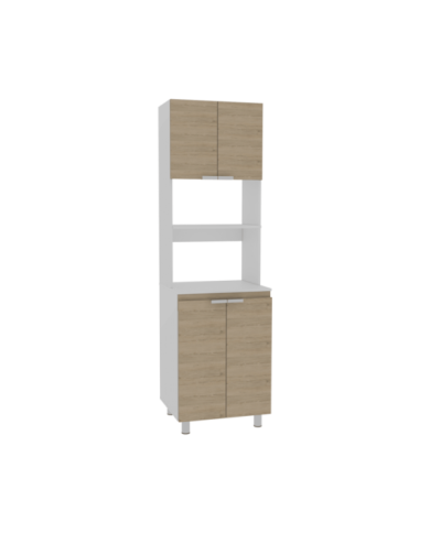 Módulo Microondas Diamante, Beige y Blanco, con Cuatro Puertas Batientes