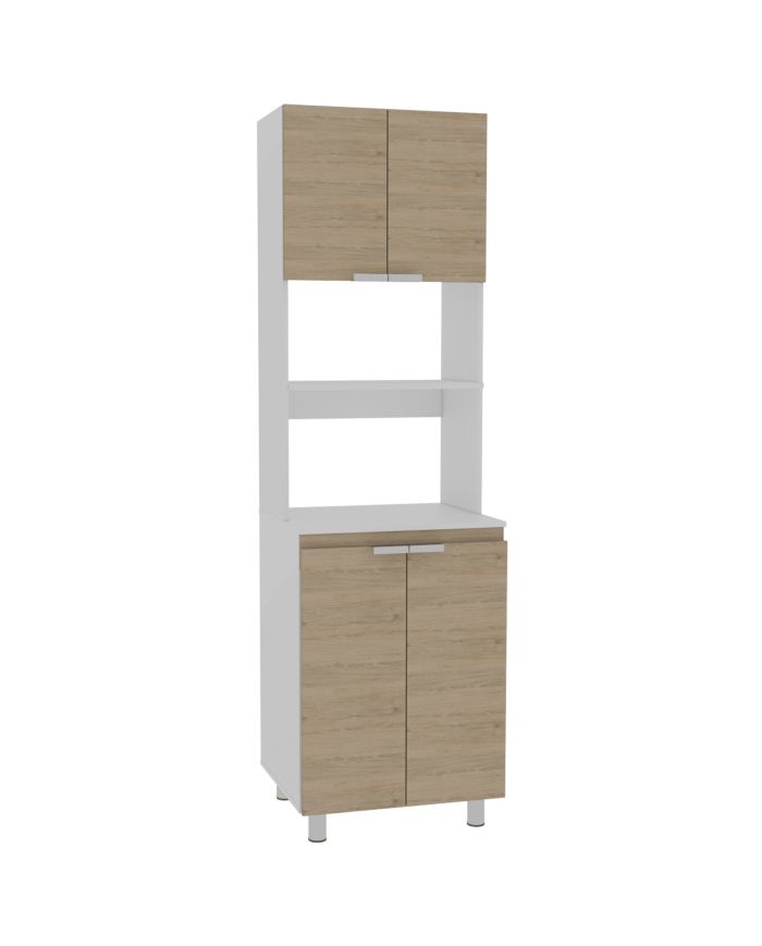 Módulo Microondas Diamante, Beige y Blanco, con Cuatro Puertas Batientes