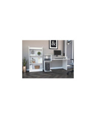 Combo Para Oficina Izan, Blanco, Incluye Escritorio y Biblioteca
