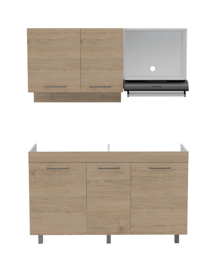 Cocina Integral Deneb, Beige y Blanco no incluye mesón