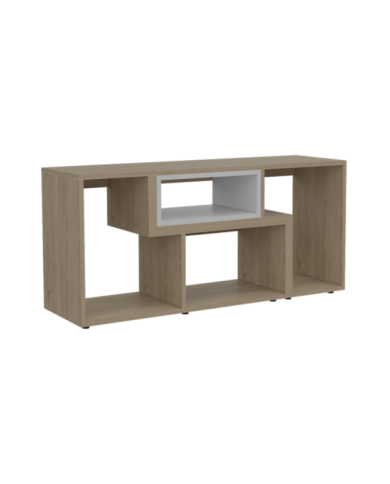 Mesa Para Tv Ascher Beige y Blanco Para Televisor de 50 Pulgadas