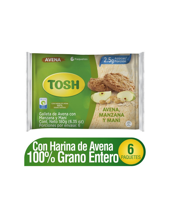 Gta. TOSH Avena Manzana Mani Bs. x6 180g