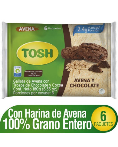 Gta. TOSH Avena Chocolate Bs. x6 180g