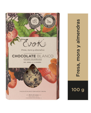 Choc Barra V Blanca Almendra, Mora, Fresa 100G